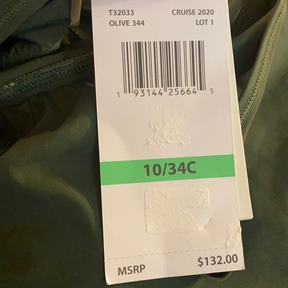 COCO Reef Agape Ruffle Bandeau Olive Swimsuit - Picture 8 of 10